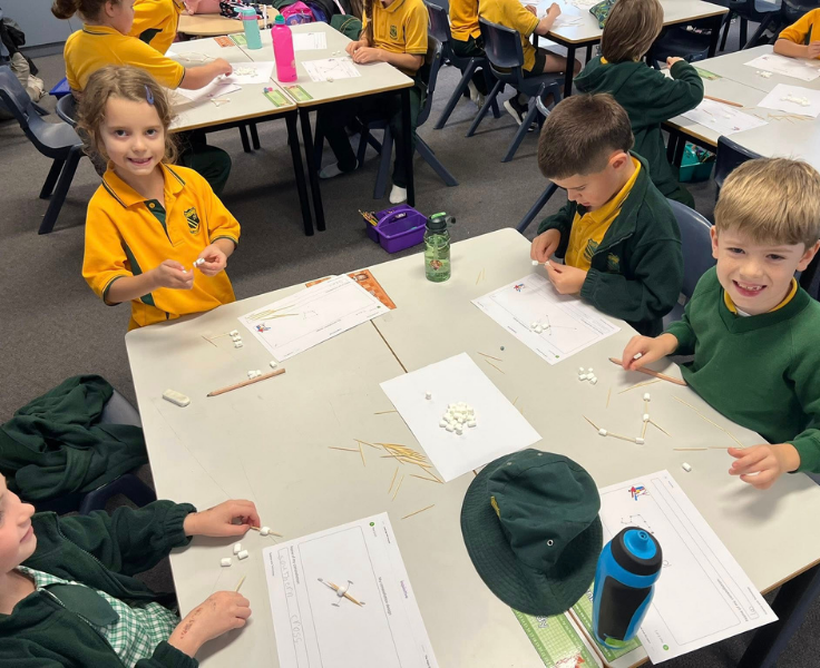 Working hard in the classroom